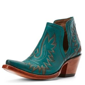 Ariat Dixon cowboy booties in Agate Green (teal) EUC